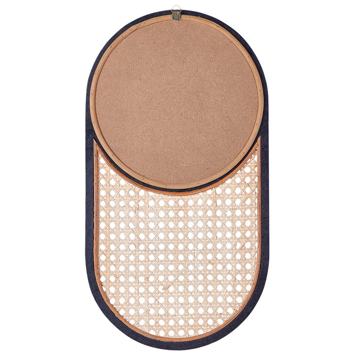 Specchio da parete in rattan chiaro nero 30 x 56 cm appeso Home Decor Viennese Braid Design Soggiorno corridoio camera da letto Boho Modern