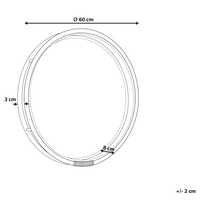 Specchio da parete Luce Rattan Nero 60 cm Appeso Home Decor Intreccio Viennese Design Soggiorno Corridoio Camera da letto Boho Moderno