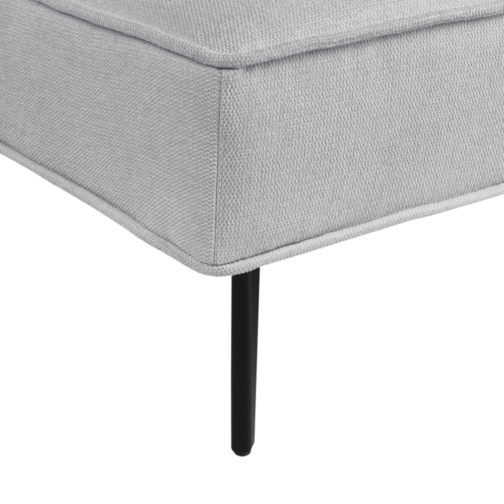 Divano letto in tessuto grigio chiaro Soggiorno moderno trasformabile a 3 posti senza braccioli Design minimalista