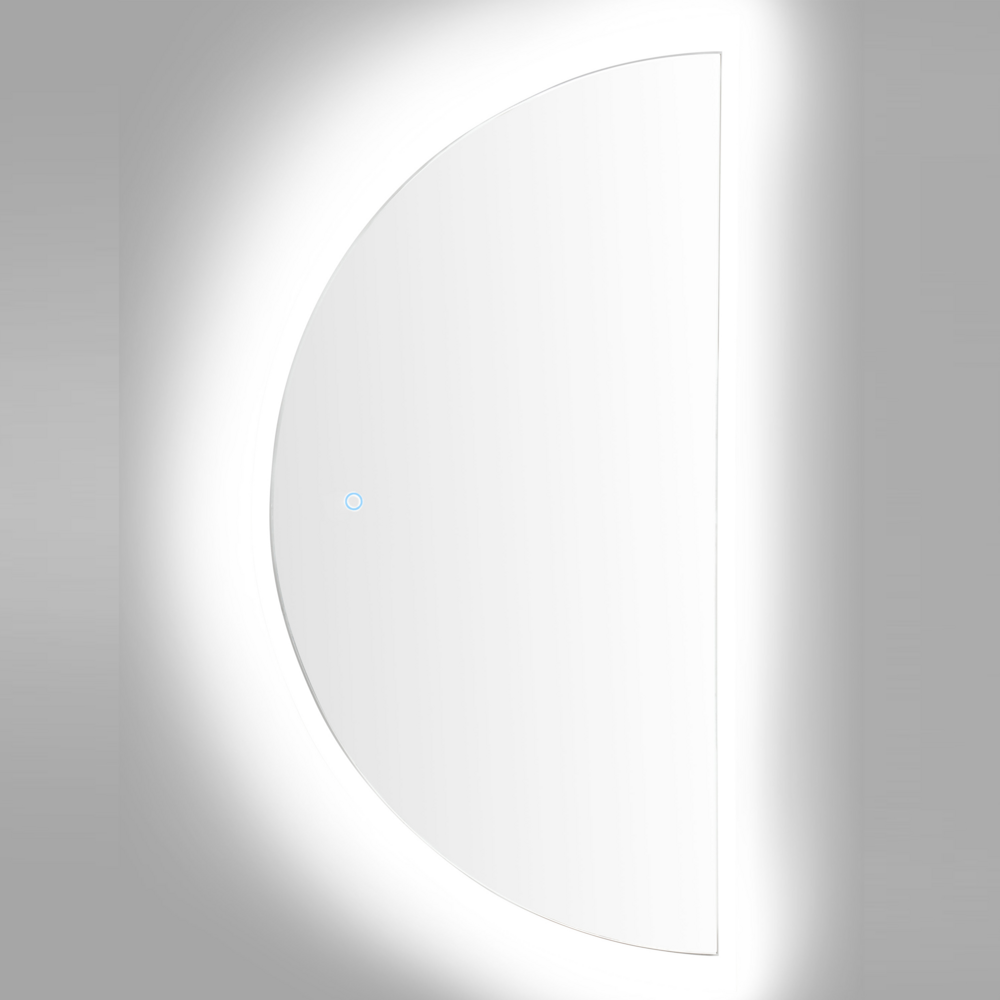 Specchio LED sospeso 50 x 100 cm semicircolare moderno contemporaneo per il bagno Vanity montato a parete per il trucco in camera da letto