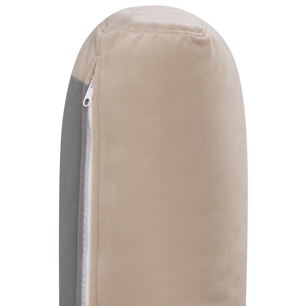 Divano a 3 posti imbottito in velluto beige con schienale imbottito e braccioli stile moderno