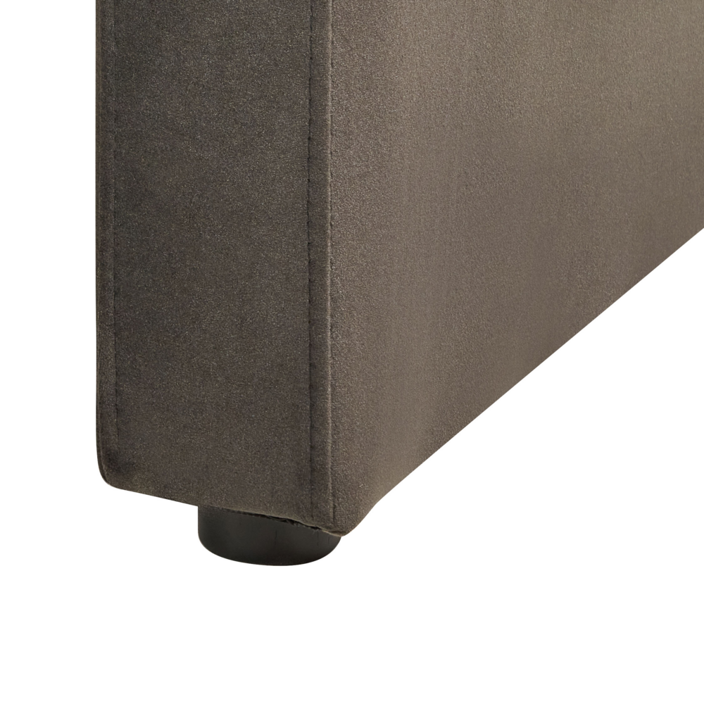 Divano a 3 posti imbottito in velluto grigio grafite con schienale imbottito e braccioli stile moderno