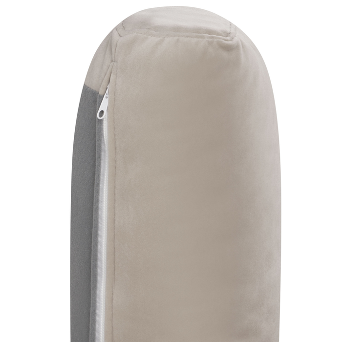 Divano a 3 posti imbottito in velluto tortora con schienale imbottito e braccioli stile moderno