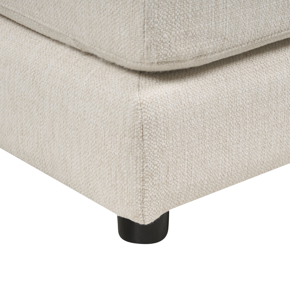 Divano ad angolo Beige Chiaro Tappezzato in poliestere Moderno a U 5 posti con pouf Cuscini extra Schienale imbottito