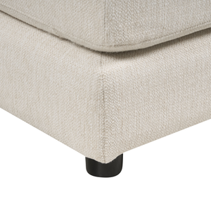 Divano ad angolo Beige Chiaro Tappezzato in poliestere Moderno a U 5 posti con pouf Cuscini extra Schienale imbottito