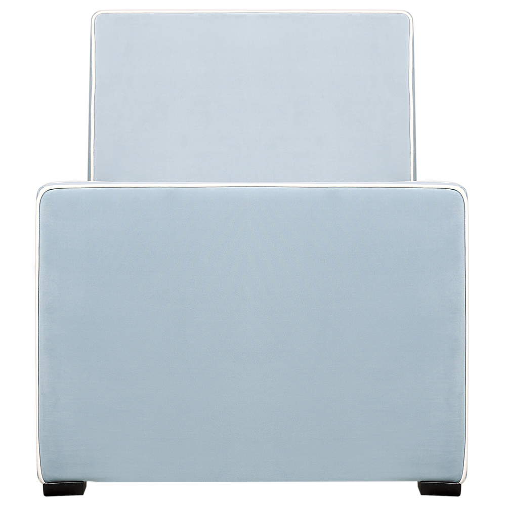 Letto singolo in velluto con telaio imbottito blu camera da letto stile moderno tradizionale