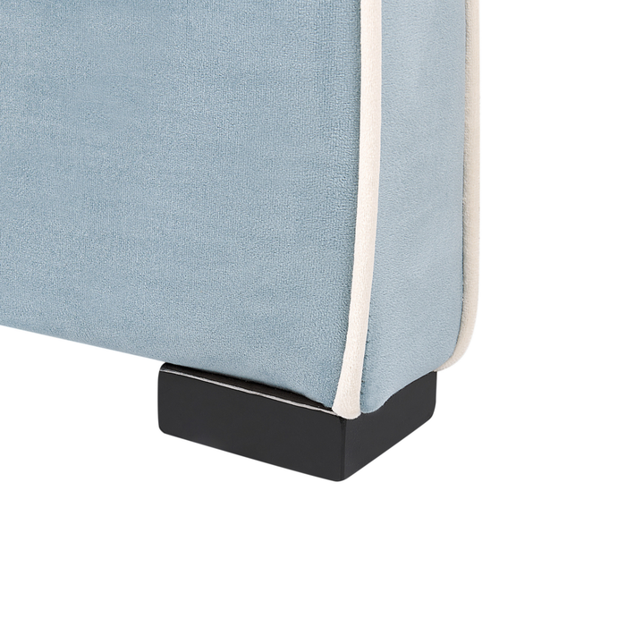 Letto singolo in velluto con telaio imbottito blu camera da letto stile moderno tradizionale