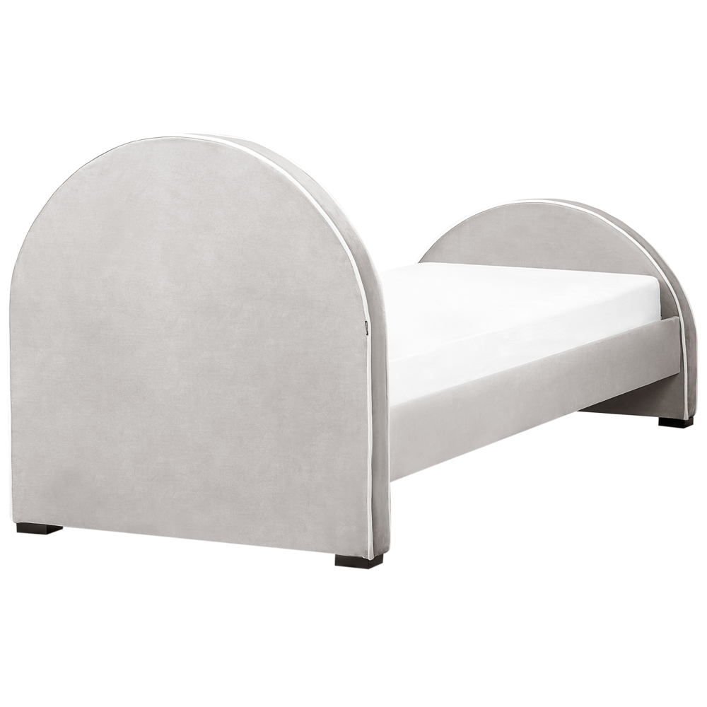 Letto moderno in velluto grigio con base a doghe grigio 90 x 200 cm Camera da letto Bambini Camera Moderna Tradizionale