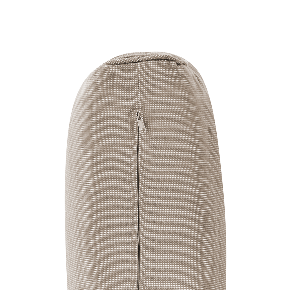 Divano da giardino a 3 posti per esterni in legno certificato di acacia mogano con cuscini tortora moderno elegante esterno