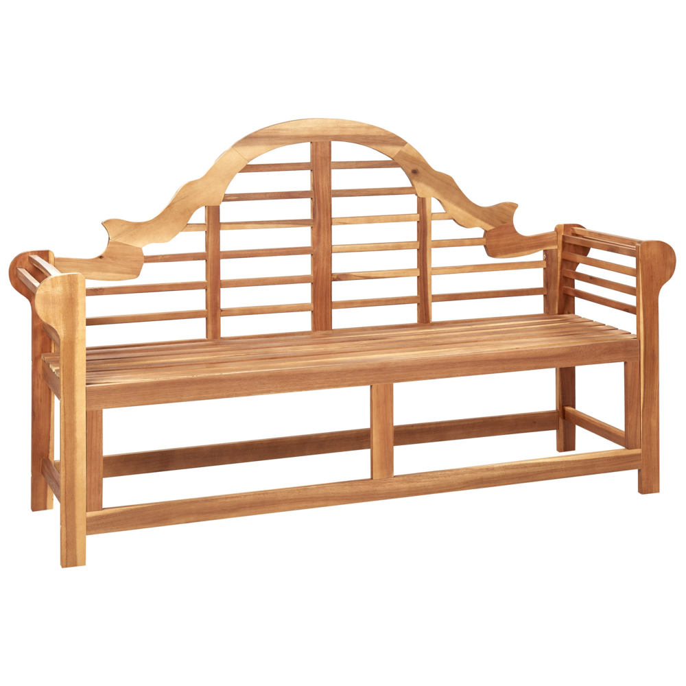 Panchina da giardino in legno di acacia chiaro 196 cm resistente all'acqua Design classico per 3 persone da esterno