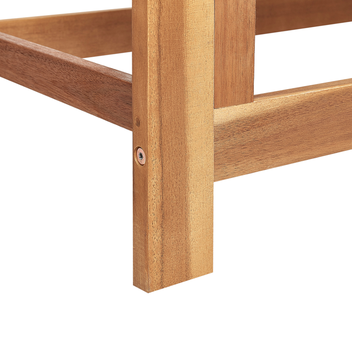 Panchina da giardino in legno di acacia chiaro 196 cm resistente all'acqua Design classico per 3 persone da esterno