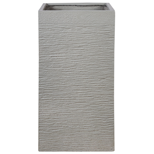 Vaso per fiori da giardino alto in argilla 40x40x77 cm resistente ai raggi UV grigio chiaro