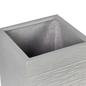 Vaso per fiori da giardino alto in argilla 40x40x77 cm resistente ai raggi UV grigio chiaro