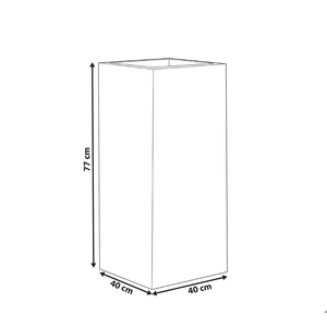 Vaso per fiori da giardino alto in argilla 40x40x77 cm resistente ai raggi UV grigio chiaro