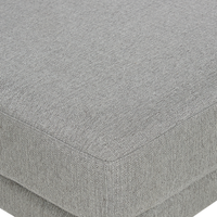 Ottomana poggiapiedi in tessuto poliestere grigio chiaro imbottito quadrato elemento di divano moderno minimalista
