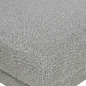 Ottomana poggiapiedi in tessuto poliestere grigio chiaro imbottito quadrato elemento di divano moderno minimalista