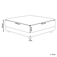 Ottomana poggiapiedi in tessuto poliestere bianco sporco imbottito quadrato elemento di divano moderno minimalista