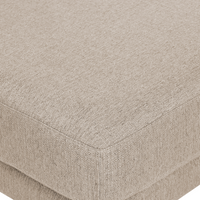 Ottomana poggiapiedi in tessuto poliestere beige imbottito quadrato elemento di divano moderno minimalista