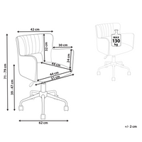 Sedia da scrivania girevole in tessuto boucle regolabile in altezza con schienale imbottito Bianco moderna industriale girevole con rotelle