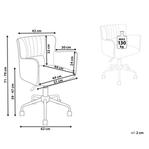 Sedia da scrivania girevole in tessuto boucle regolabile in altezza con schienale imbottito Bianco moderna industriale girevole con rotelle