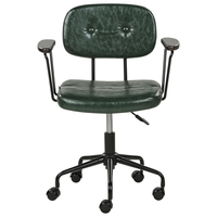 Sedia da ufficio tradizionale in ecopelle girevole e regolabile verde scuro stile moderno home office