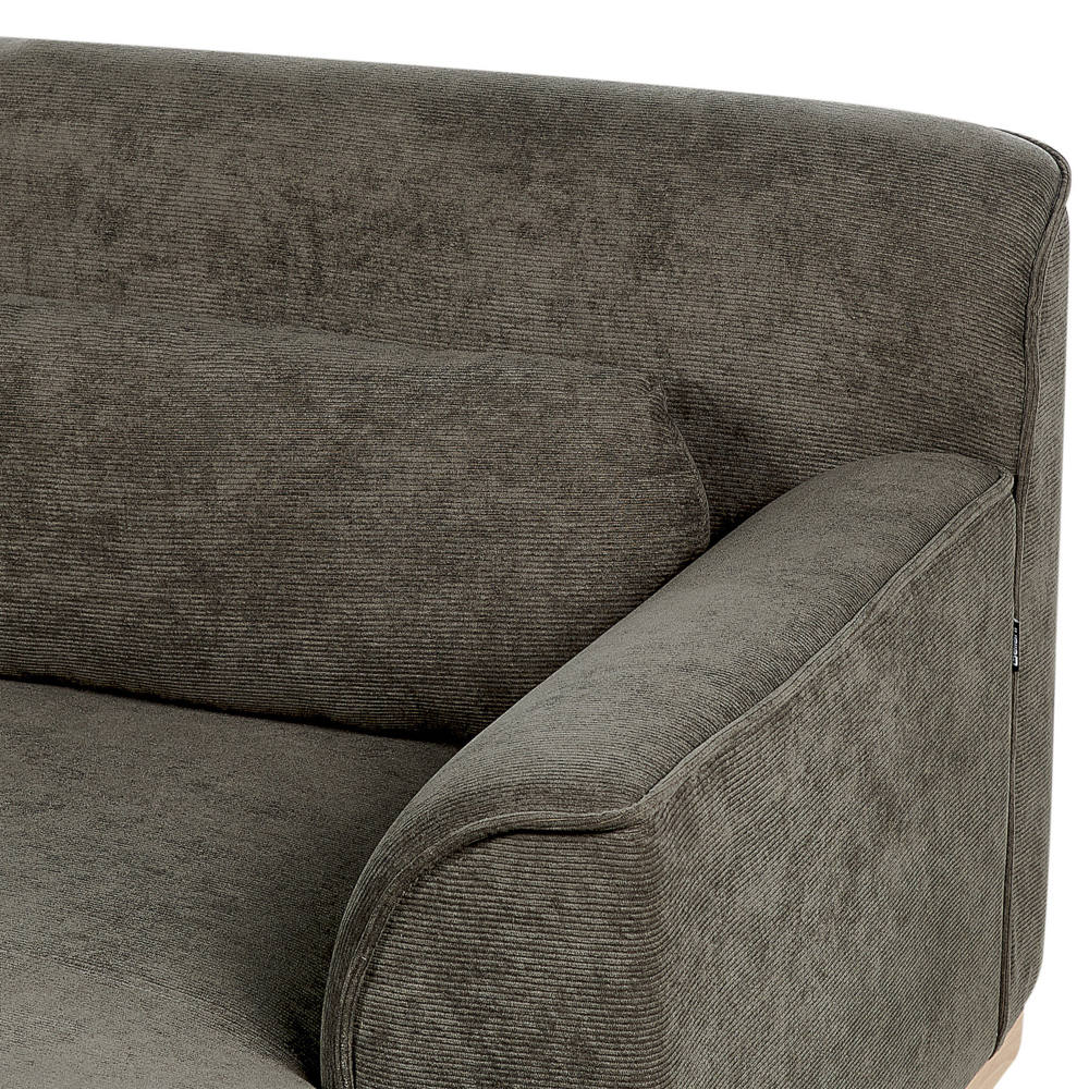 Divano angolare Verde Scuro velluto a coste con base in legno 3 posti a destra Divano retrò Soggiorno