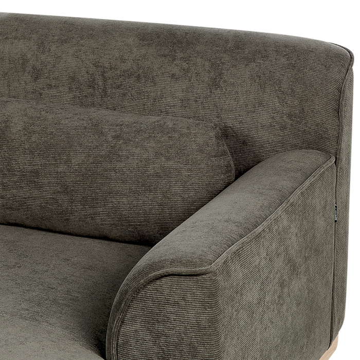 Divano angolare Verde Scuro velluto a coste con base in legno 3 posti a destra Divano retrò Soggiorno