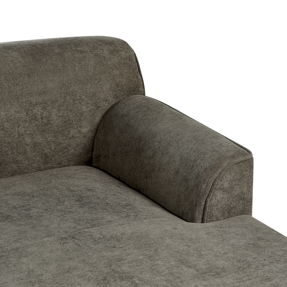 Divano angolare Verde Scuro velluto a coste con base in legno 3 posti a destra Divano retrò Soggiorno