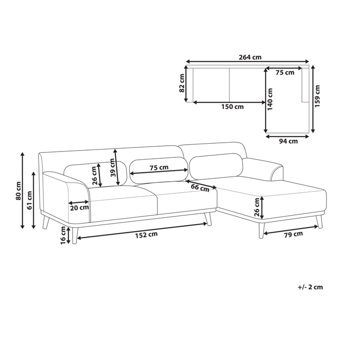 Divano angolare Verde Scuro velluto a coste con base in legno 3 posti a sinistra Divano retrò Soggiorno