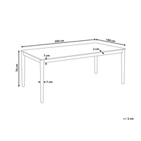 Tavolo da pranzo in legno di frassino naturale MDF gomma 200 x 100 cm Gambe in legno Piano rettangolare impiallacciato Finitura naturale