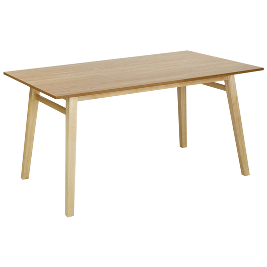 Tavolo da pranzo in frassino naturale MDF gomma 150 x 90 cm gambe rettangolari in legno impiallacciato naturale finitura minimalista scandinava