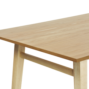 Tavolo da pranzo in frassino naturale MDF gomma 150 x 90 cm gambe rettangolari in legno impiallacciato naturale finitura minimalista scandinava