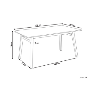Tavolo da pranzo in frassino naturale MDF gomma 150 x 90 cm gambe rettangolari in legno impiallacciato naturale finitura minimalista scandinava