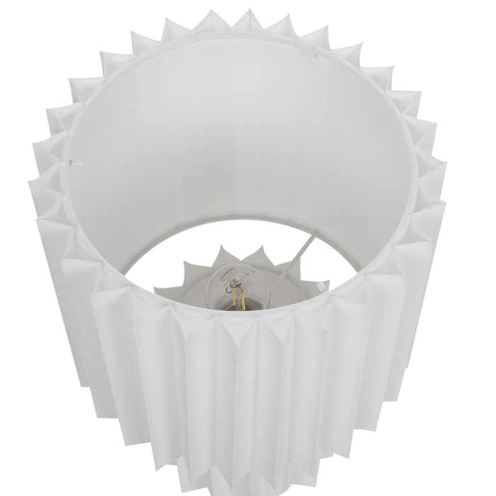 Lampada da comodino Base in lino bianco Paralume a tamburo in tessuto 40 cm Stile moderno Soggiorno Camera da letto