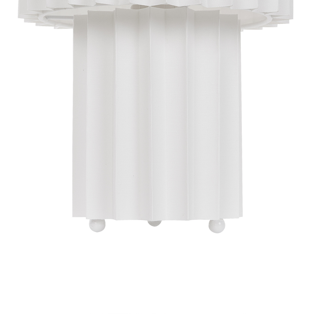 Lampada da comodino Base in lino bianco Paralume a tamburo in tessuto 40 cm Stile moderno Soggiorno Camera da letto