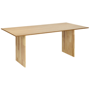 Tavolo da pranzo in legno di frassino naturale MDF Rubber Wood 180 x 90 cm Gambe in legno Finitura naturale