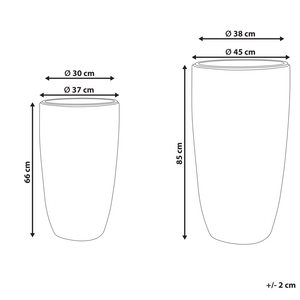Set di 2 vasi in finto rattan nero per piante con inserto per interni ed esterni