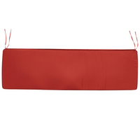 Panca da giardino 3 posti con doghe classiche certificate in legno d'acacia e cuscino rosso mattone 180 cm design elegante impermeabile