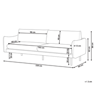 Divano moderno in velluto beige a 3 posti con Gambe nere Stile Retrò Moderno