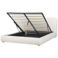 Letto contenitore Bianco Boucle Poliestere Tessuto 160 x 200 cm Design moderno e minimalista