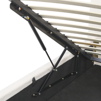 Letto contenitore Bianco Boucle Poliestere Tessuto 160 x 200 cm Design moderno e minimalista