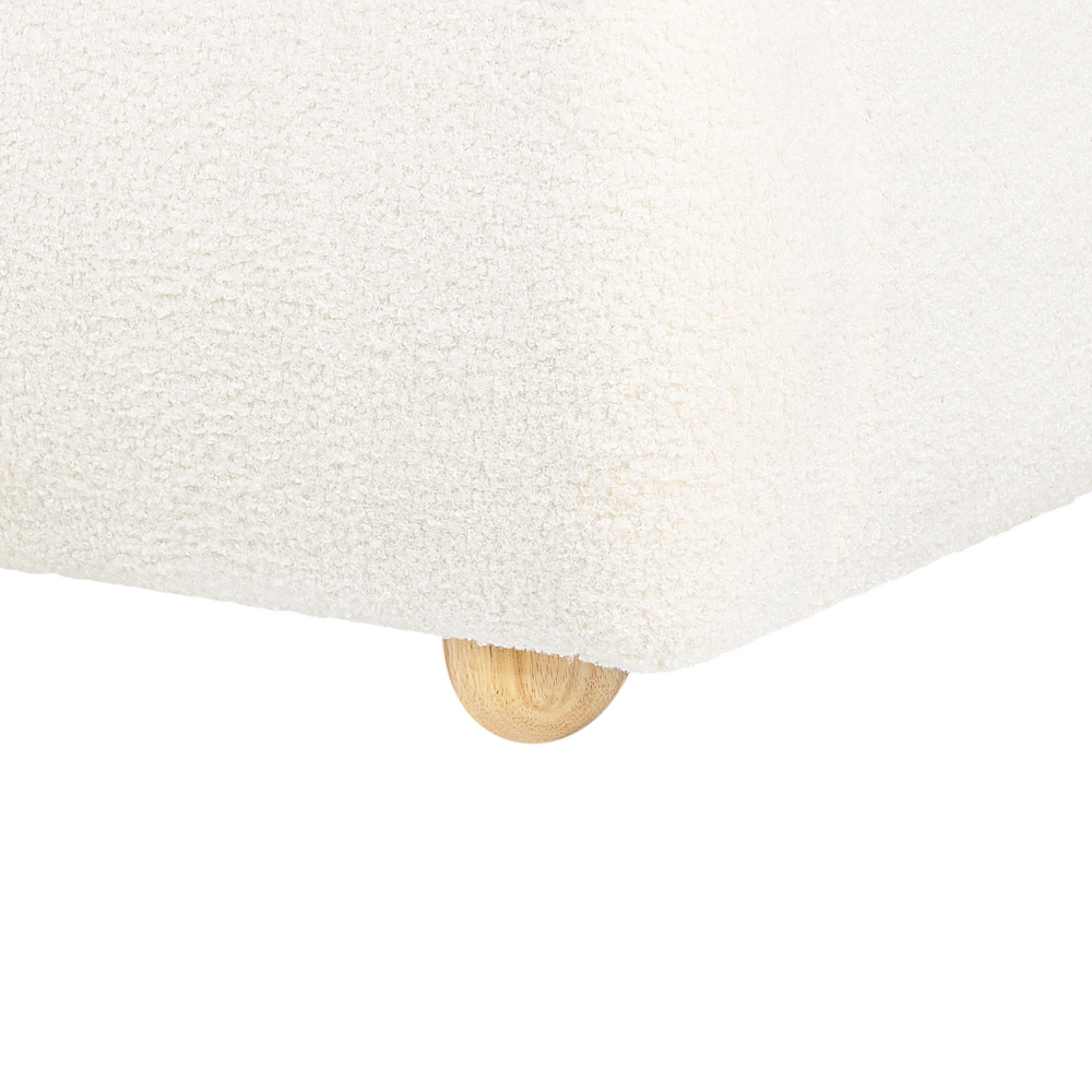 Letto contenitore Bianco Boucle Poliestere Tessuto 160 x 200 cm Design moderno e minimalista