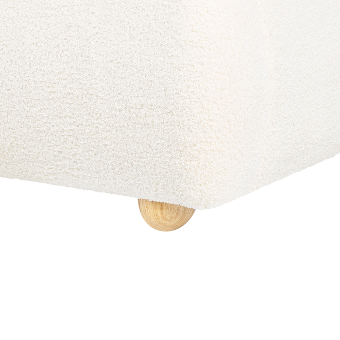 Letto contenitore Bianco Boucle Poliestere Tessuto 160 x 200 cm Design moderno e minimalista