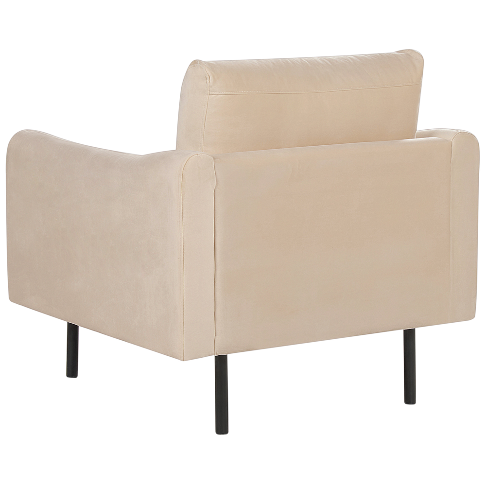 Poltrona moderna in velluto Beige con gambe nere Stile Retrò Moderno