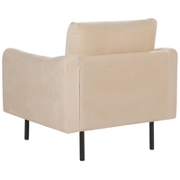 Poltrona moderna in velluto Beige con gambe nere Stile Retrò Moderno