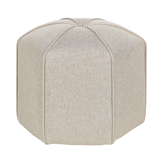 Pouf poggiapiedi moderno rotondo in tessuto di lino Beige soggiorno camera da letto