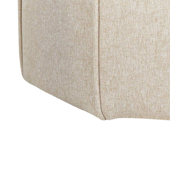 Pouf poggiapiedi moderno rotondo in tessuto di lino Beige soggiorno camera da letto