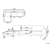 Divano angolare moderno in velluto beige chiaro con gambe nere a 4 posti Stile Retrò Moderno