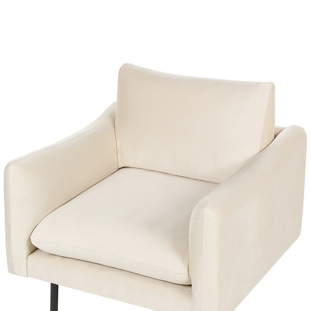 Set da salotto in velluto beige chiaro 4 posti Stile Retrò Moderno