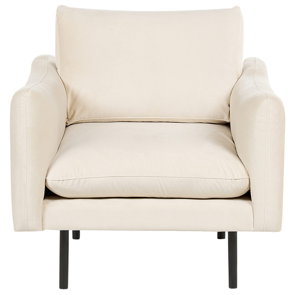 Set da soggiorno in velluto beige chiaro 5 posti Gambe Nere Stile Retrò Moderno